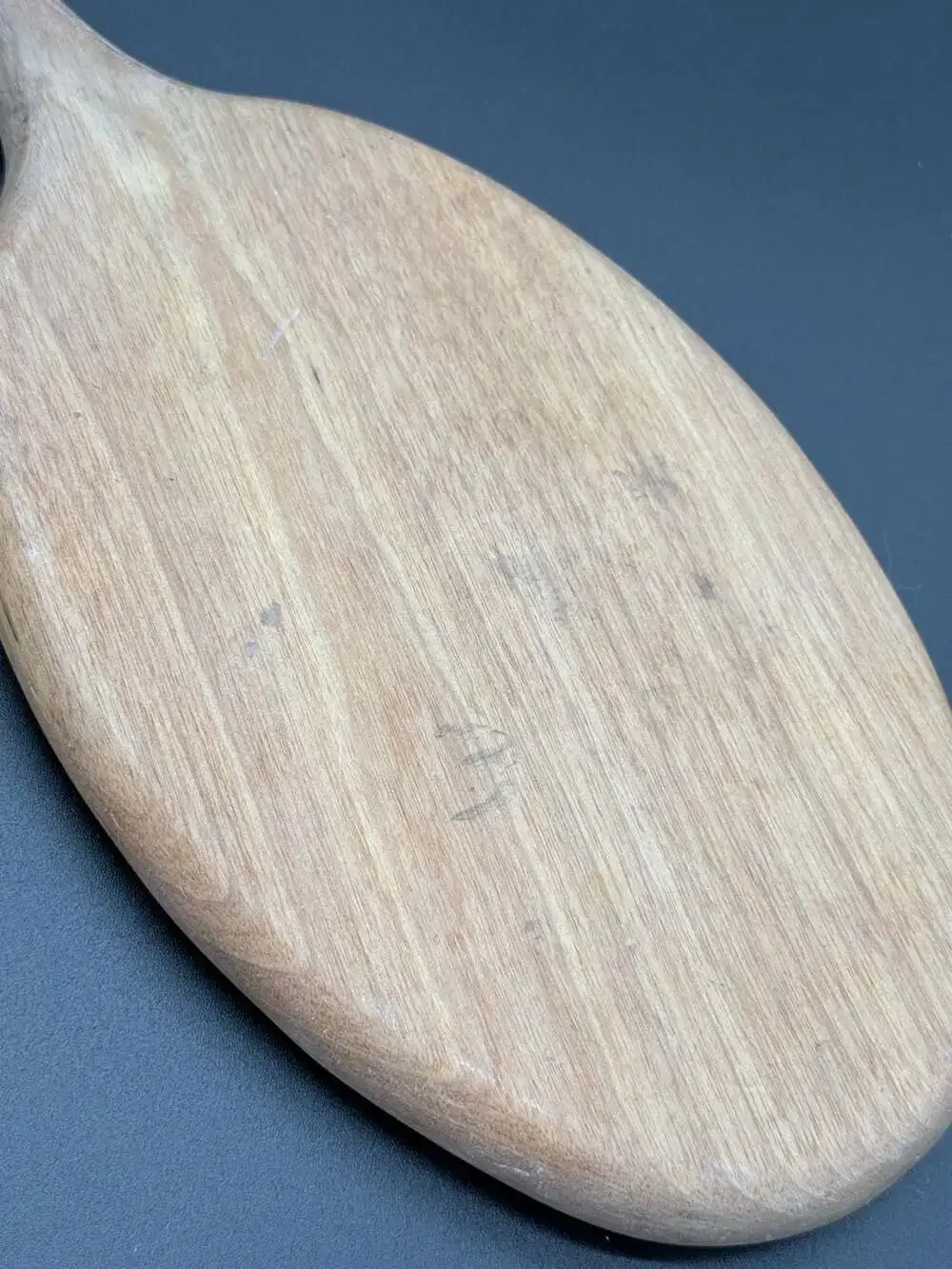 Vintage Oval Handheld Wooden Vanity Mirror